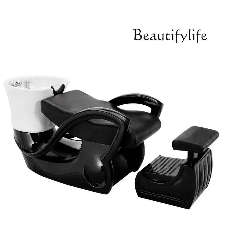 Kursi salon kecantikan mewah, tempat keramas khusus salon rambut, tempat keramas semi-reclining atmosferik, tempat keramas fiberglass untuk tukang cukur