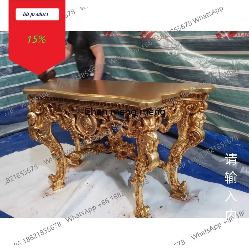 

Стол M45 с резными элементами для прихожей, лобби отеля, гостиной, коридора, из массива дерева, с изысканными резьбными вставками, мебель для дома