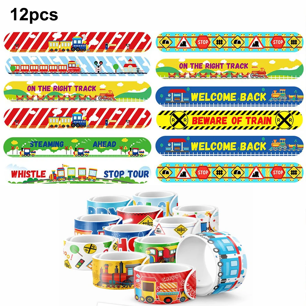 Train Birthday Party Supplies Candy Bags Balloons Stickers Train Slap Bracelets Keychain Boy Kids Decoration Supplies