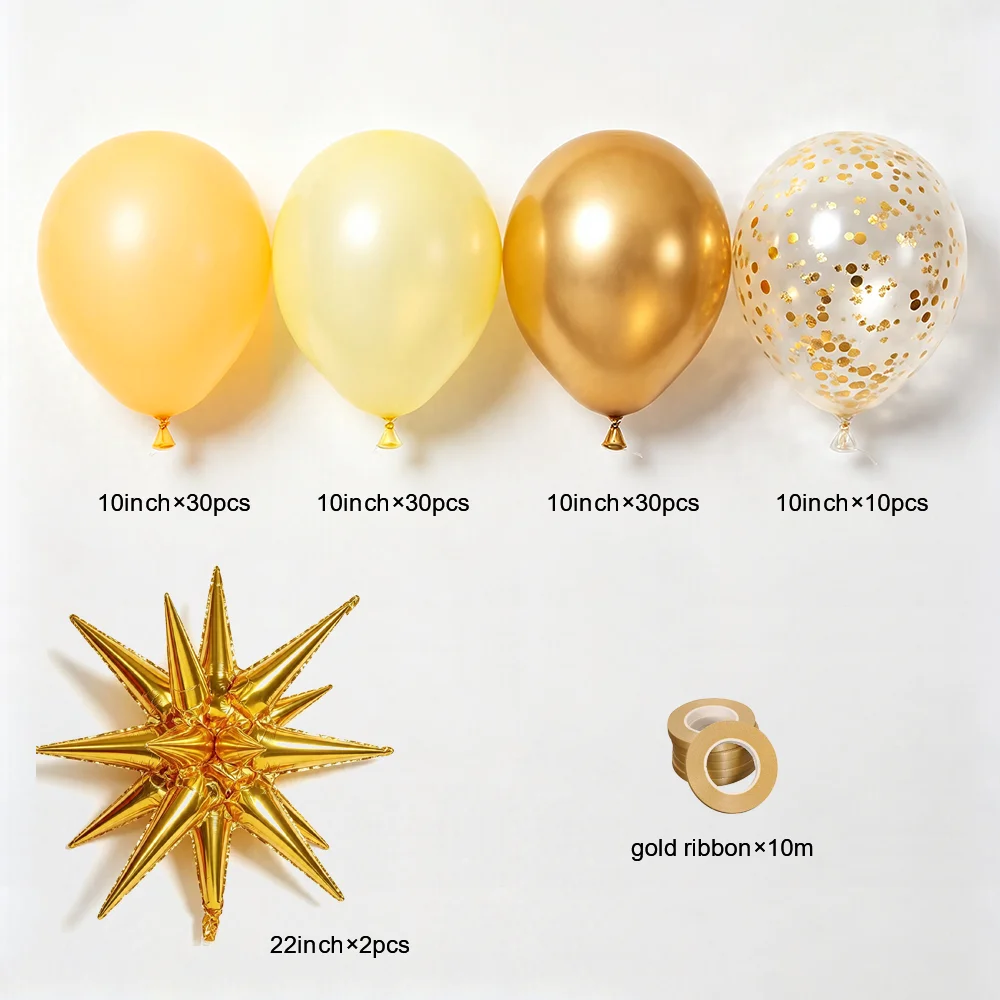 Gold Ballon-Girlanden-Set Sternförmige Folienballons Konfetti-Ballons für Geburtstag Hochzeit Jubiläum Abschlussfeier Dekoration S – Detail 1