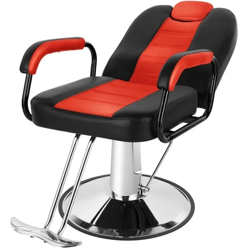 Salon Chair for Hair Stylist Reclining Heavy Duty Hydraulic Extra Wider Seat Salon Equipment