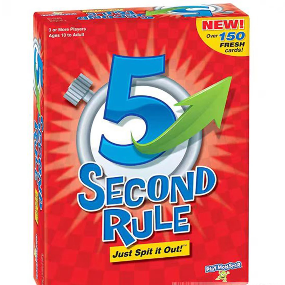 5-second Rule Party Game - Second Edition - Think Fast and Shout Out Answers - Suitable for children aged 10 and above