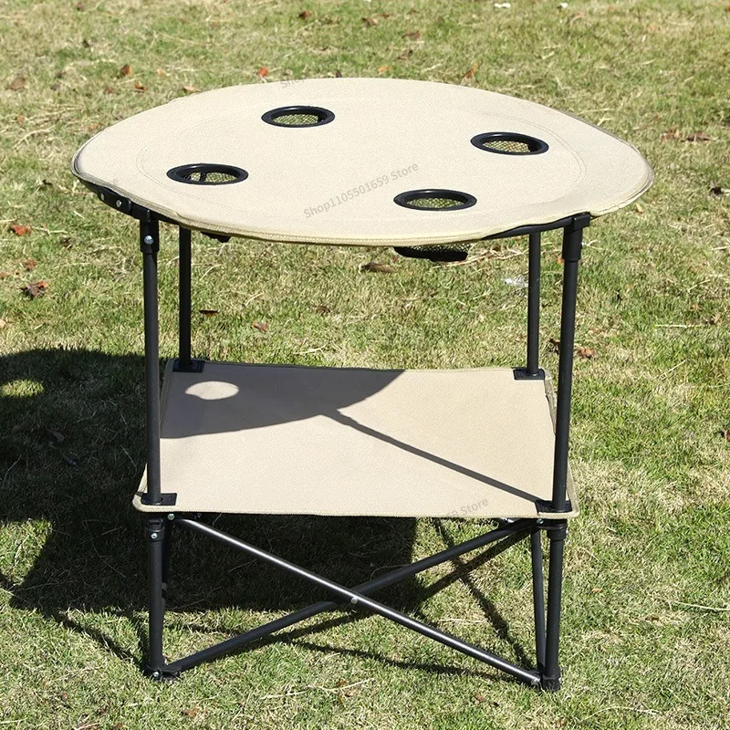For Oxford Outer Bag Four Cup Circle Set Tables and Chairs, Folding Chairs, Leisure Camping Dinner Outdoor Tables and Chairs