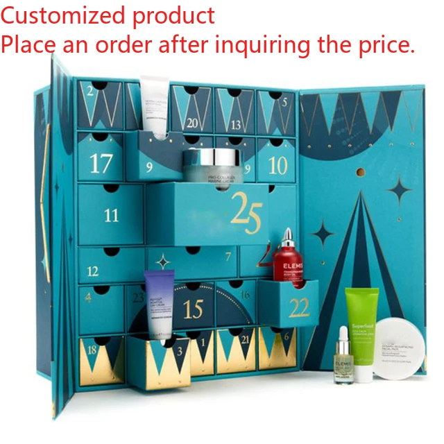 

Custom Christmas Advent Calendar Box with Individual Compartments Cardboard Packaging for Holiday Countdown Gift Display Use