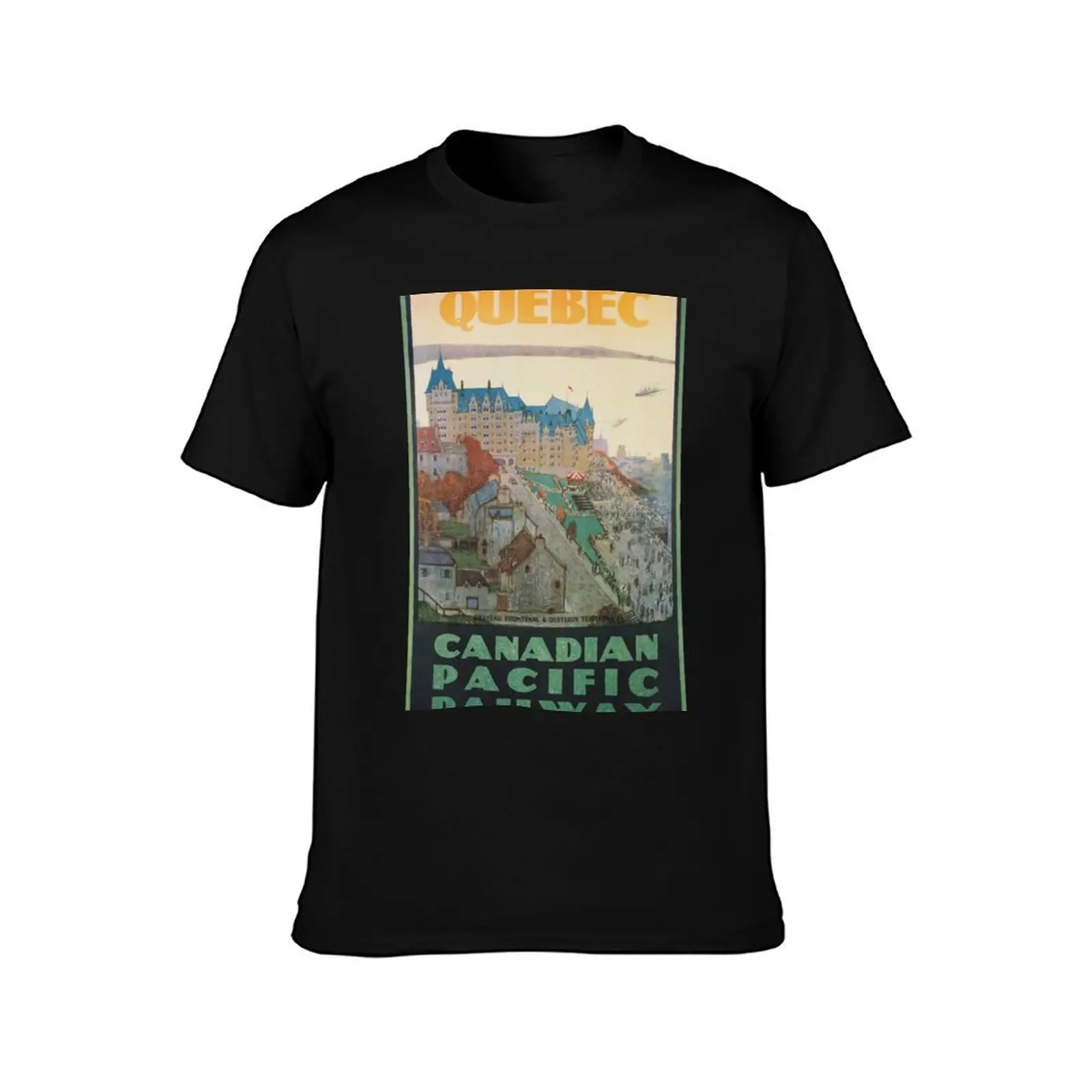 Quebec Canada, Chateau Frontenac; Vintage Travel Poster T-Shirt Holiday Party Tee Shirt T-Shirt