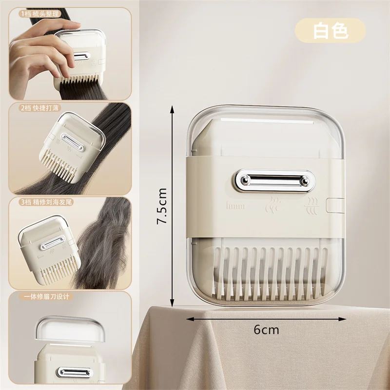 2 in 1 Hair Cutting Comb for Trimming Bangs and Broken Hair Multi-function Bang Trimmer Eyebrow Razor Shaver Home Haircut Tools