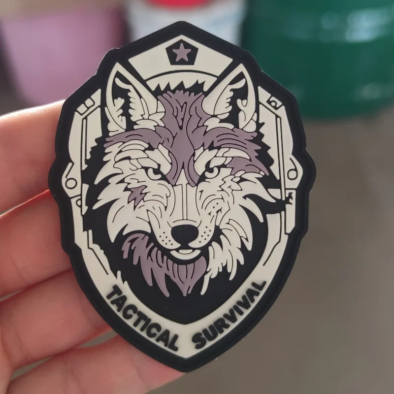 

Tactical Survival Wolf Morale Badge 3D PVC Hook&Loop Emblem Military Wolf Combat Patch Russian chevron Backpack Clothes Stickers