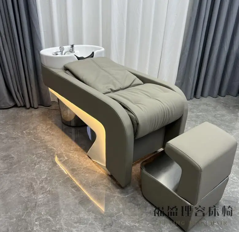 

Light luxury shampoo bed barbershop hair salon dedicated hair salon half lying type high-grade flushing bed ceramic basin