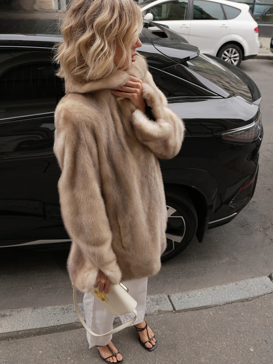 Women Winter Faux Fur Coat Warm Fluffy Mink Jacket Beige Camel Old Money Style 2026 New Lapel Collar Oversized Luxury Outerwear