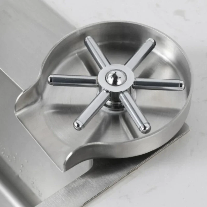 304 stainless steel cup washer, manual press, bar counter, kitchen sink, household cup washer with 10 holes for water outlet - view 3
