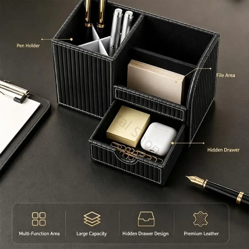 96ba-textured-desk-organizers-with-open-compartments-drawer-for-writing-tools