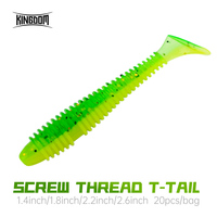 Kingdom 20pcs T-Tail Soft Fishing Lures 0.37g 0.8g 1.3g 2.2g Sinking Action PVC Soft Bait Artificial Swimbaits Fishing Tackles
