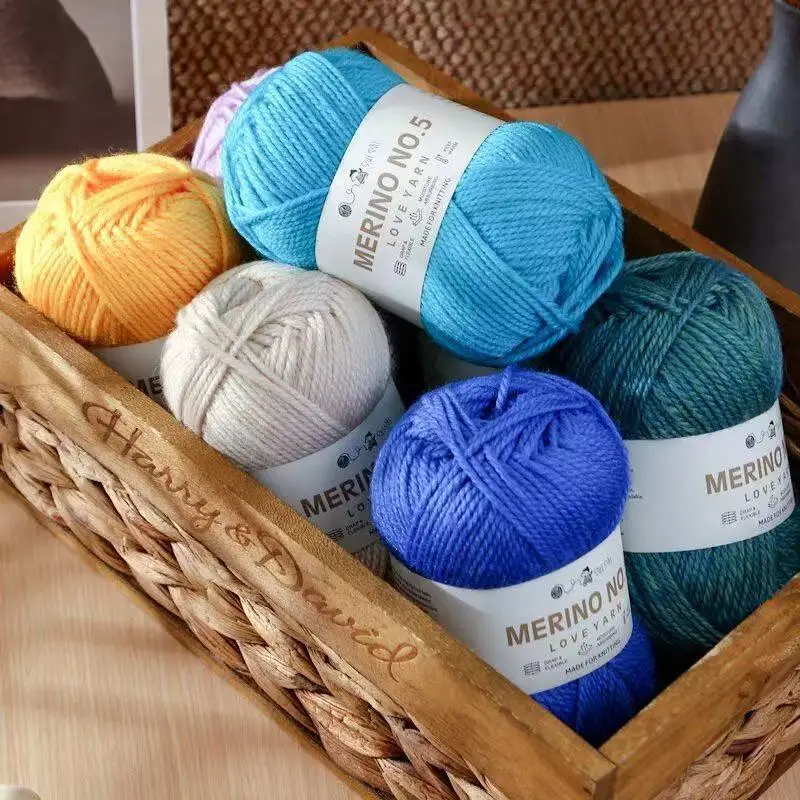 100g Medium Thick Merino Wool Yarn for Hand Knitting Sweater Pants Scarves Shawls Socks Clothes Cashmere Baby Crochet Thread