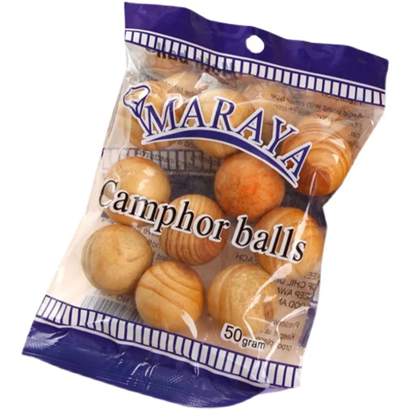 Pack of 10 Natural Camphor Wood Balls for Wardrobe, Moth Repellent, Anti-Mold, Deodorizer, Odor Absorber, Camphor Tablets