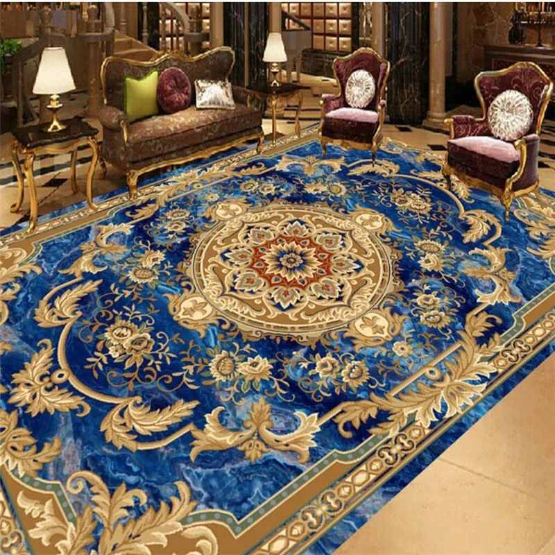 Custom flooring 3d European style marble ceiling carpet pattern flooring painting living room bedroom rice red stone decoration