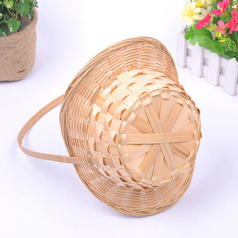 

3pcs Portable Bamboo H Baskets Khaki Smooth Fine Multi function Egg Vegetable Snack Storage Container Wrapping Household