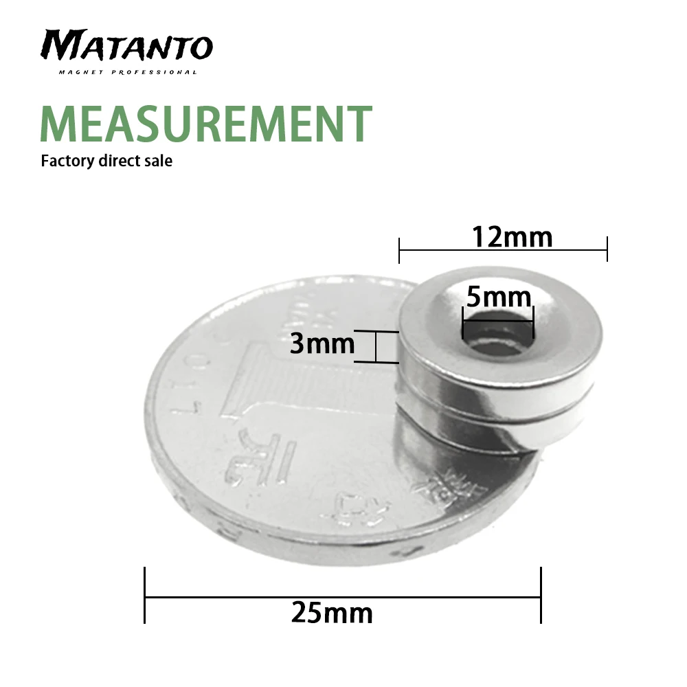 10~200PCS 12x3-5 Stong Neodymium Ring Magnet Disc 12x3 mm Hole 5mm Minor Magnet Round  Magnetic Magnet 12*3-5 mm 12*3