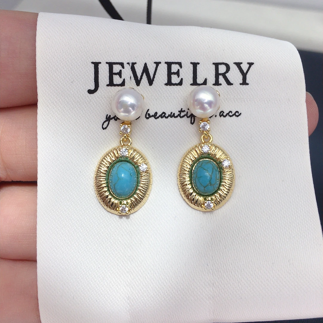 

ZHBORUINI New Arrival 100% Natural Freshwater Pearl Earrings For Women Retro Palace Style High Quality Pearl Jewelry Gifts