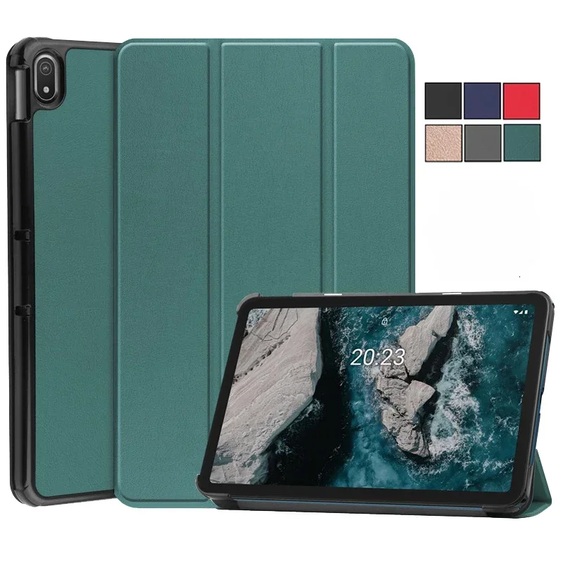 Funda para Nokia T21 10,4 pulgadas PU Flip triple Funda magnética de cuero PU con soporte para Nokia T20 10,4 pulgadas T10 Funda de 8 pulgadas