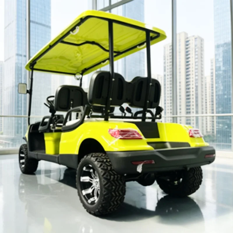 

4 Wheel Golf Buggy 4 Passenger Electric Golf Cart 10 Inch Golf Cart For Sales With 12-Inch Off-Road Tires White Upholstered Seat