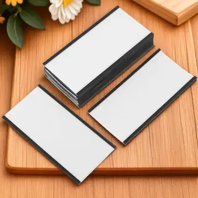 10Set Tempat Label Magnetik Sisipan Kertas Dapat Digunakan Kembali Pelindung Plastik Bening Label Nama Magnetik Label Rak Gudang Kantor
