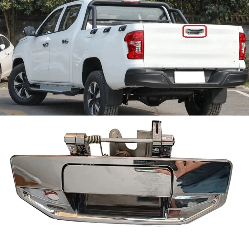 Car Tailgate Handle For Changan Hunter F70 Cargo Box Handle Rear Trunk Handle Tail Door Buckle Electroplating Handle