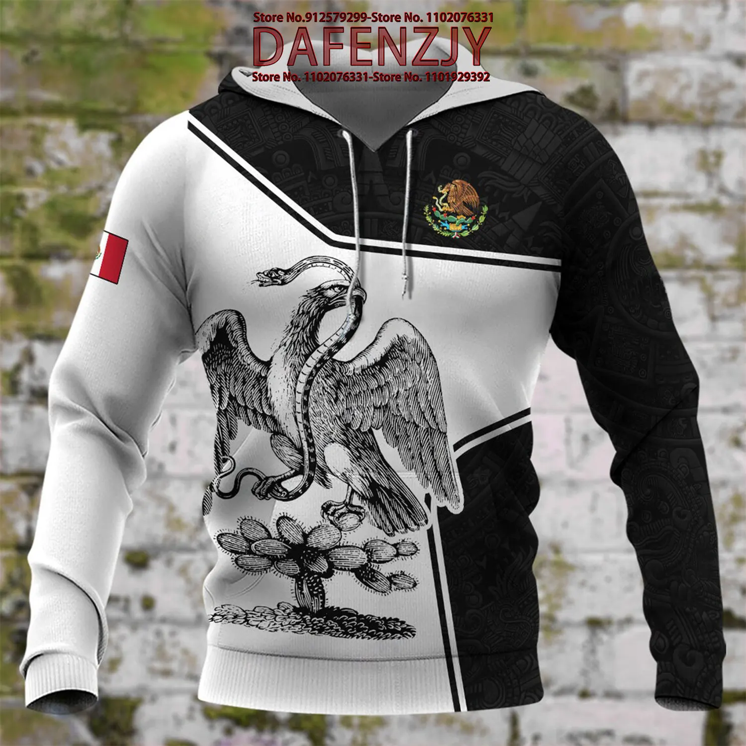 Mexico Flag 3d Printed Hoodies Unisex Cool Pullover Animal Eagle Graphic Sweatshirt Mens Street Wear