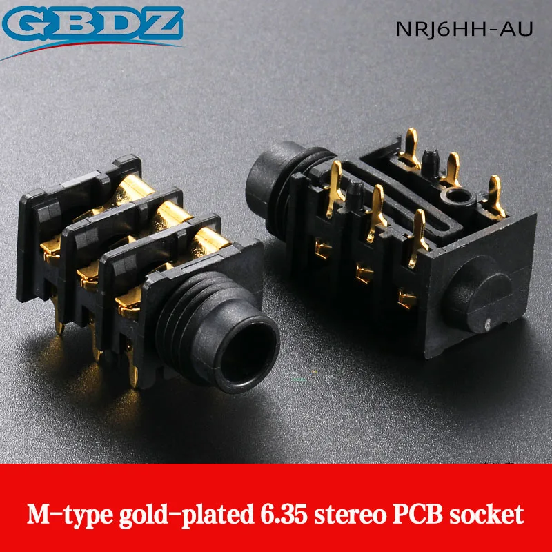 Neutrik 6.35mm1/4 Inch 3 Pole Stereo Headphone Jack Socket Panel Mount Dual Channel Gold Plated Audio Socket for PCB NMJ6HFD2-AU