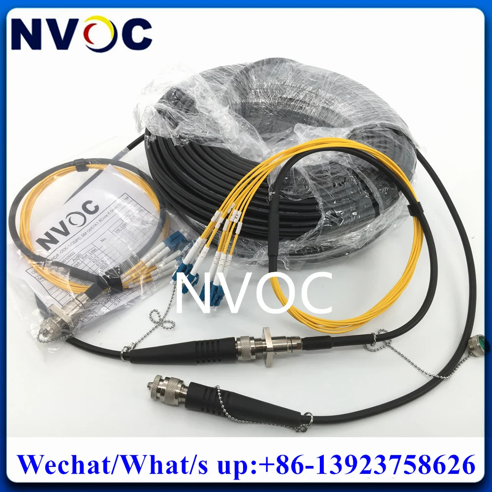 

8Cores SM ODC-MPO Male 100M G657A1 8C Armored Fiber Optic Patch Cord Without Reel+2Pcs ODC-MPO Female 1M Jumper For LED Screen