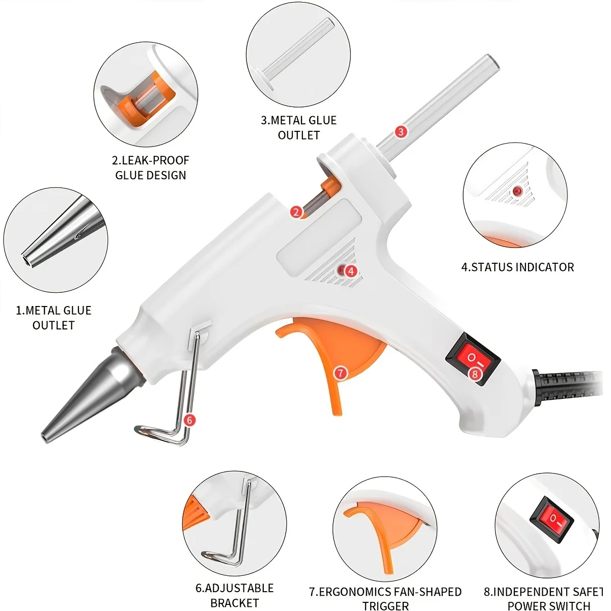 Mini Hot Glue Gun Adhesive Strips Brackets Hot Melt Low Temperature Protection Switch Suitable for Decorative Process Fabrics