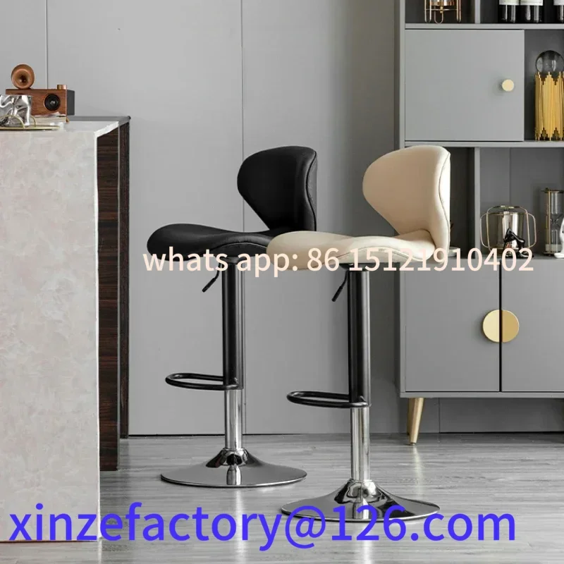 Sillas de barra giratorias modernas personalizables, taburetes de bar de altura de mostrador con respaldo alto, fácil montaje en asientos de cocina de 3 a 5 minutos