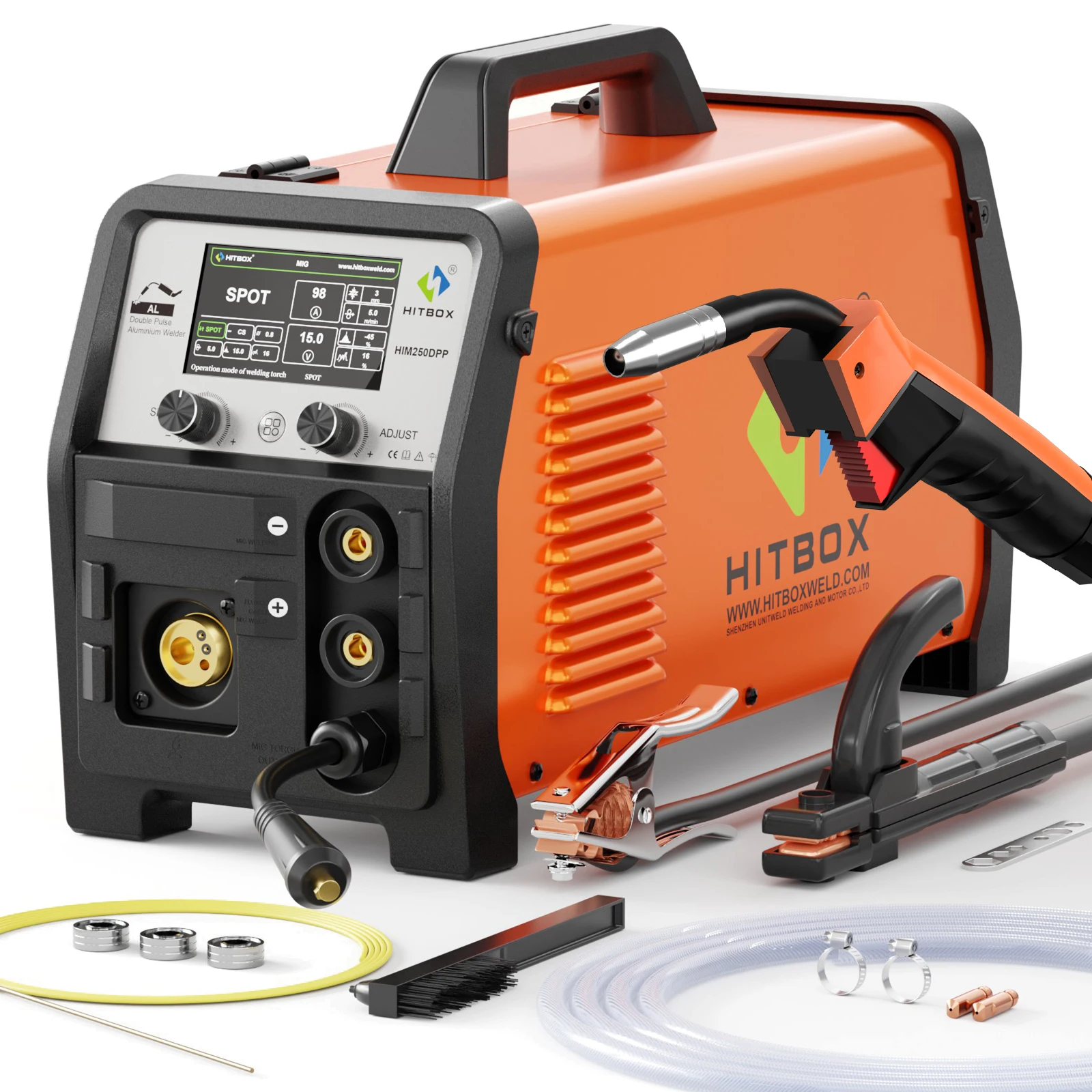 Dual Pulse HITBOX HIM250DPP Aluminum Welder | 200A Digital Inverter, Professional Multi-Process Model