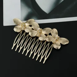 Korean Fashion Metal Butterfly Hair Comb Pins Bun Coiffure Wedding Styling Bridal Headdresses Ponytail Holder Gift Wholesale