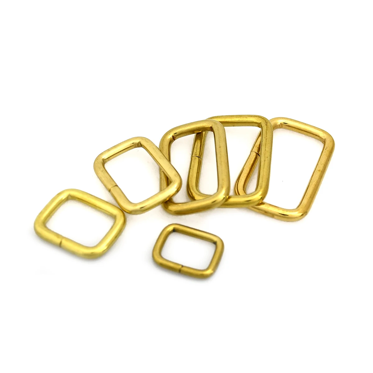 2x Brass metal wire formed rectangle ring buckle loops for webbing leather craft bag strap belt buckle garment luggage purse DIY