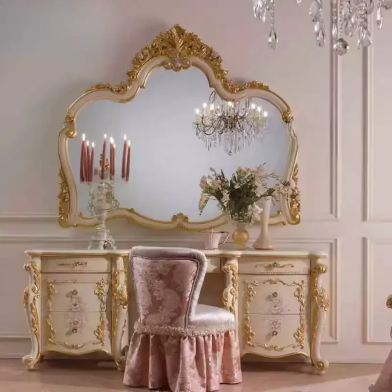 Natural Hidden Vanity Table Dest Decor Gold Chair Wood Mirror Dressing Table Small Cheap Corner Makeup Tafel Furniture For Home