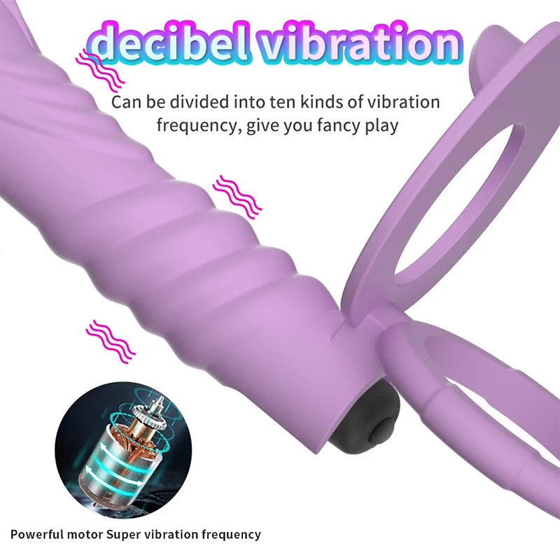 Men\'s Wearing Double Penetration Anal Plug Dildo Big Butt Plug Vibrator For Men Strap On Penis Vagina Plug Sex Toys For Couples