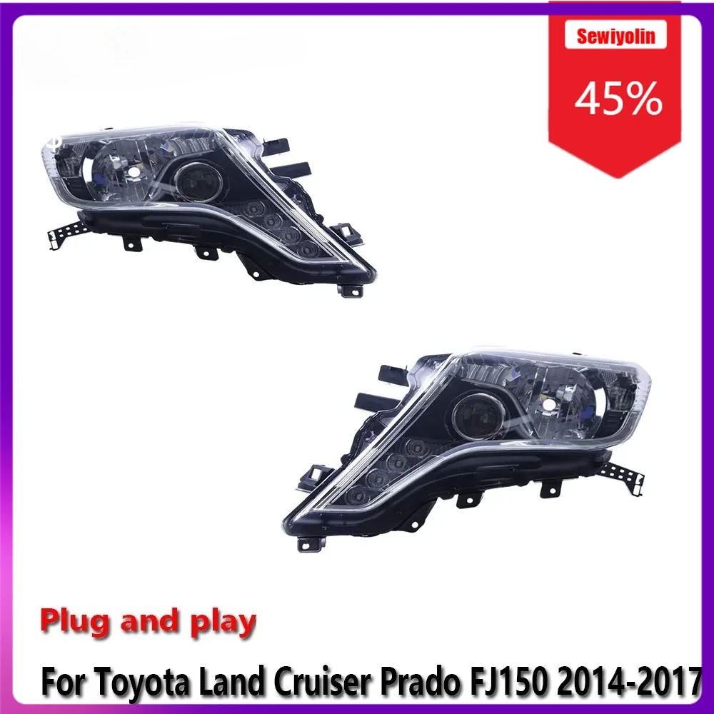 

Sewiyolin Car LED Lamp Headlight Assemblies For Toyota Prado FJ150 2014-2017 Fog DRL Brake Turn Signal Lamp