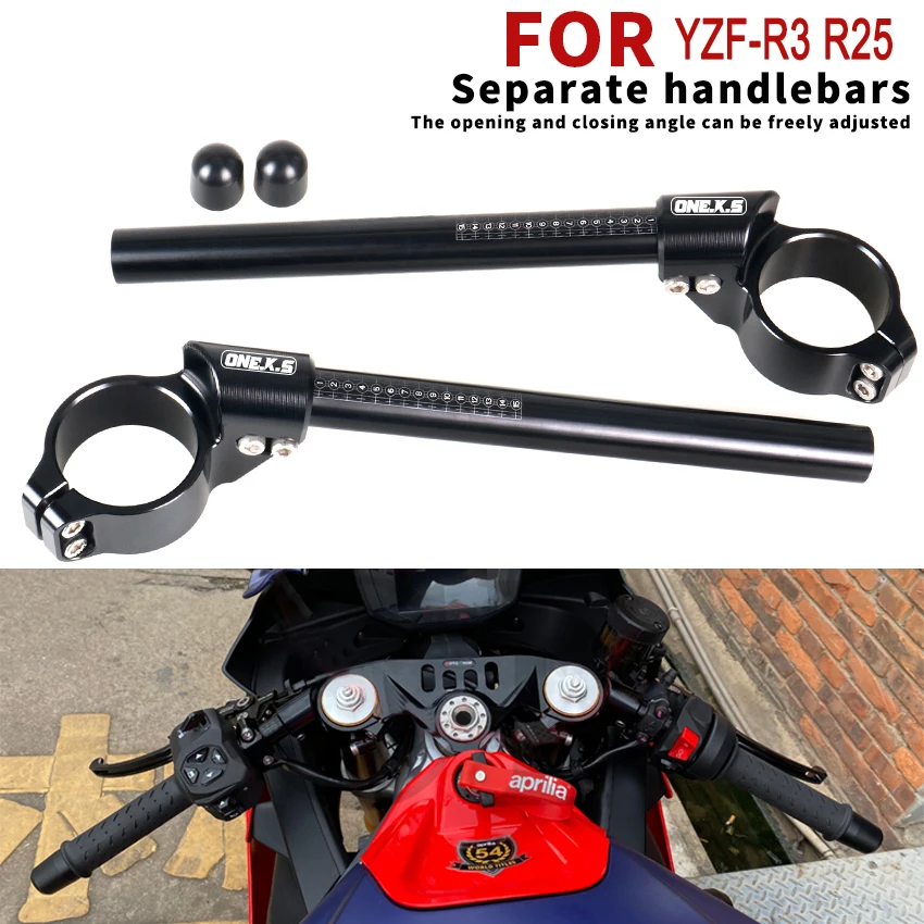 NEW 47 mm/1.85 in Motorcycle CNC Racing Refit Clip On Handle Bars Front End Upper Top Clamp For YAMAHA YZF-R3 R25 2019-2025