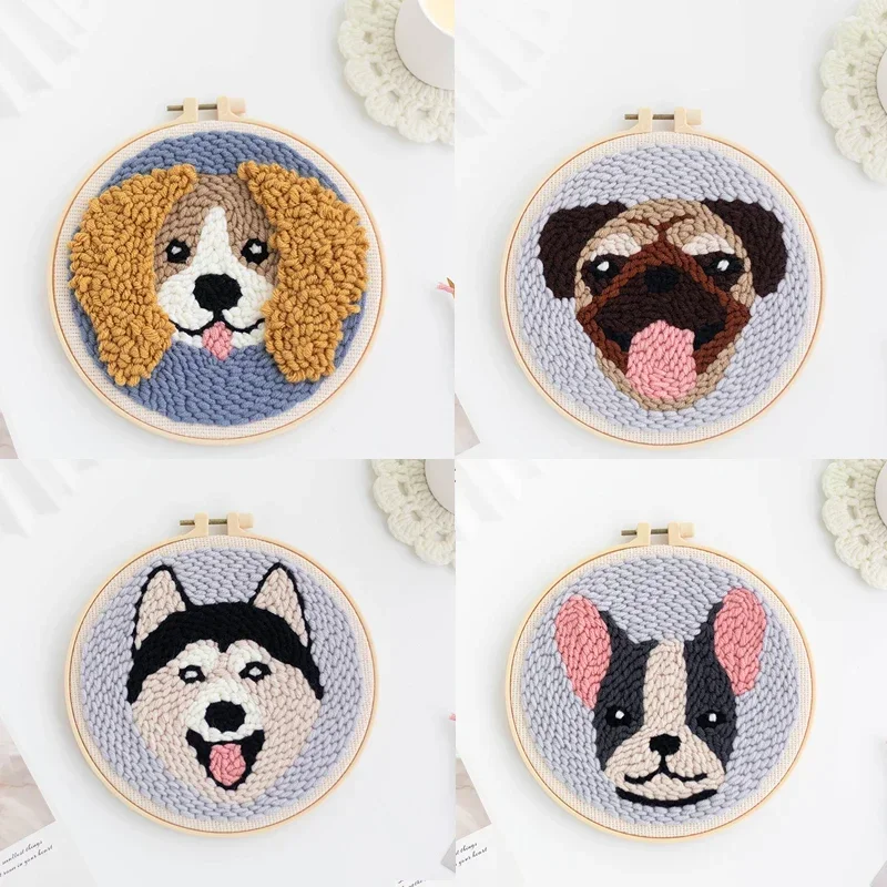الحيوانات الأليفة جرو لكمة إبرة طقم تطريز الفنون زخرفة DIY الحرف اليدوية إبرة الموضوع التطريز هوب إبرة لكمة عدة #2