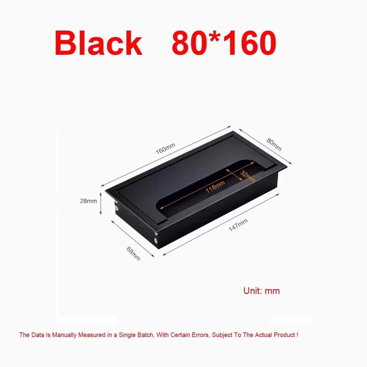 

Office Desktop Computer Desk Threading Box Cover Plate Thickened Aluminum Alloy Square Rectangular Wire Hole Cover