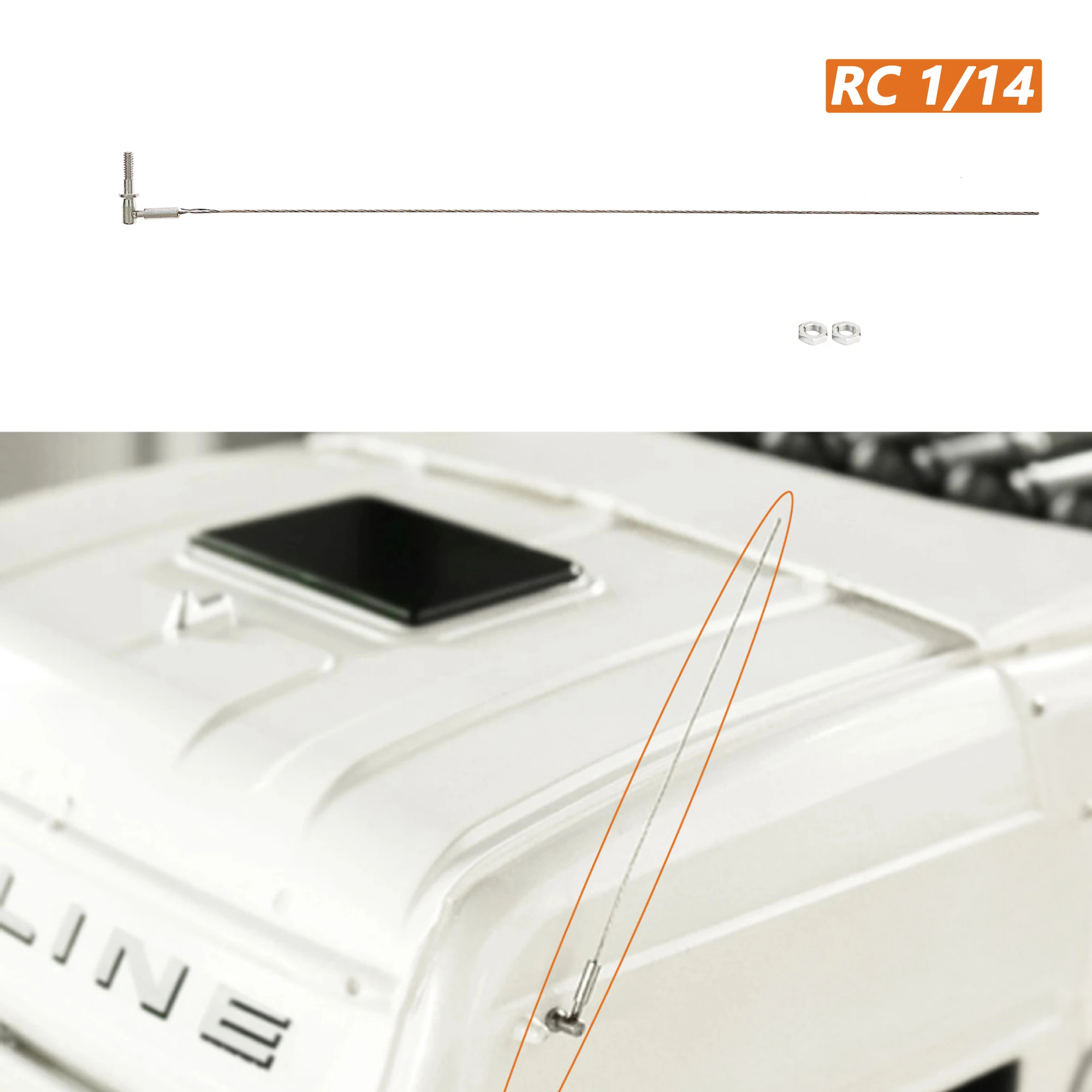 RC Truck Metal Antenna Decoration for Tamiya 1/14 RC Truck Tractor SCANIA 770S R620 Volvo BENZ Arocs MAN TGX Car Toy Diy Parts