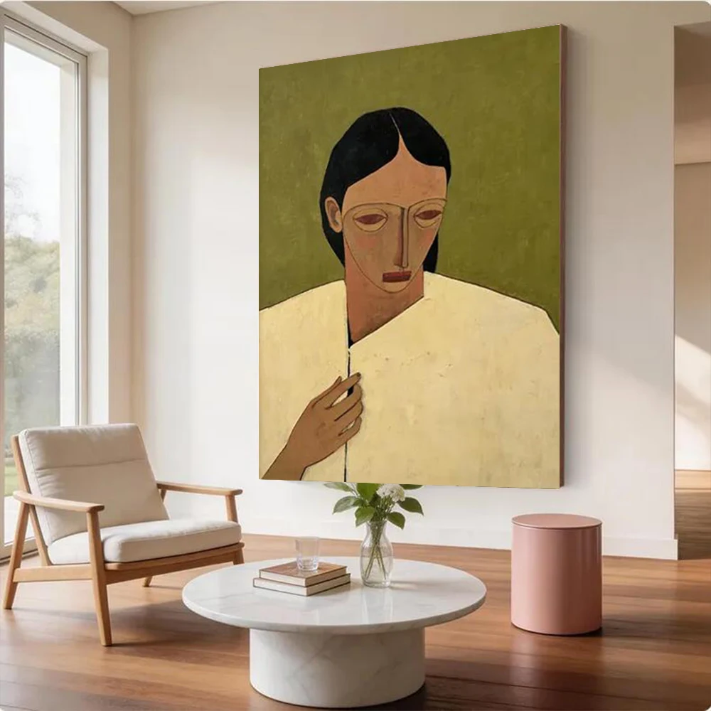 Large Abstract Oil Painting on Canvas - Handmade Knife Drawing Art Mural for Living Room Decor Wall Image Artwork Portrait Gift