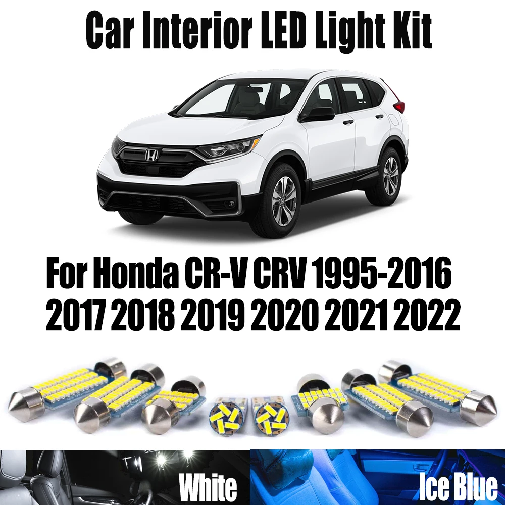 For Honda CR-V CRV 1995- 2018 2019 2020 2021 2022 License Plate Bulb Car LED Interior Reading Trunk Light Kit Accessories Canbus