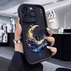 Luxury Moon Print Shockproof Thickened Phone Case For Xiaomi Mi 11 Lite 5G 14 13T 13 12T 12 Poco M6 X6 X5 X3 F5 F6 Pro Cover