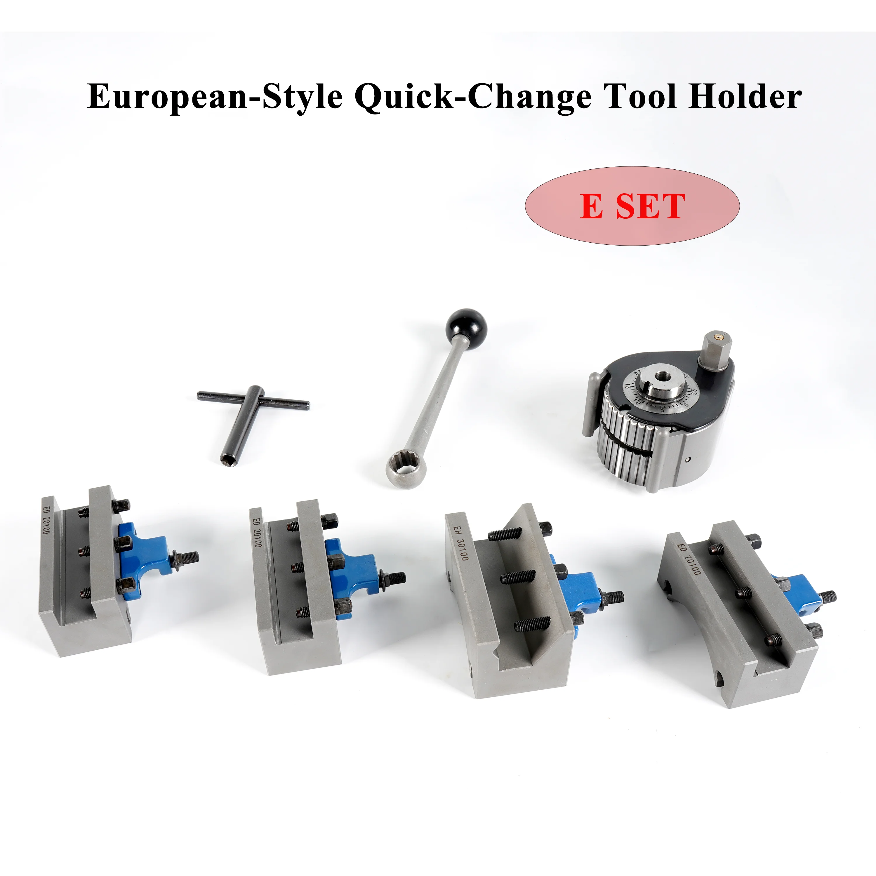 CZJXOOUS 45# Steel E Type European Quick‑Change Tool Post Lathe Quick Change Tool Holder for 200-400mm Swing Diamete Lathe  