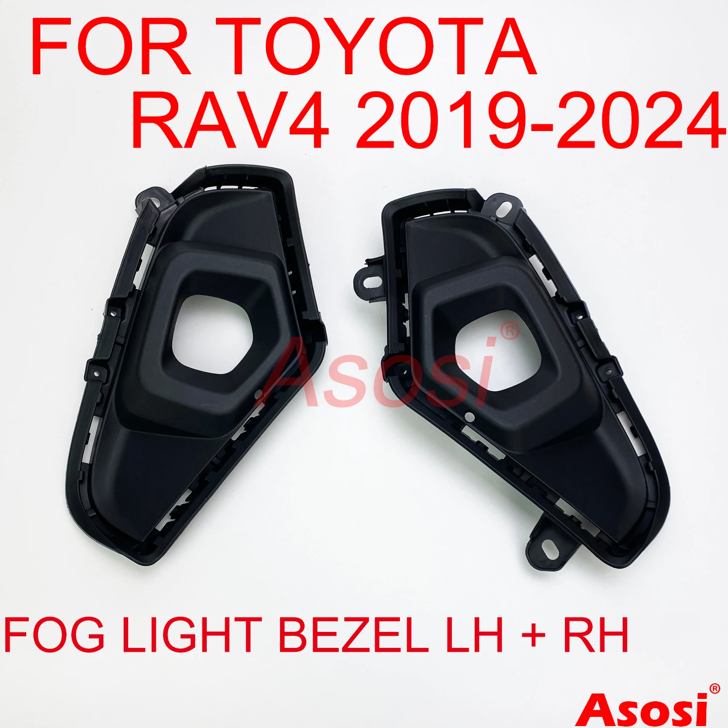 

Front Bumper Fog Lights Bezel Frame Trim Cover For Toyota RAV4 2019 2020 2021 2022 2023 2024 Passenger Driver Side Black Color