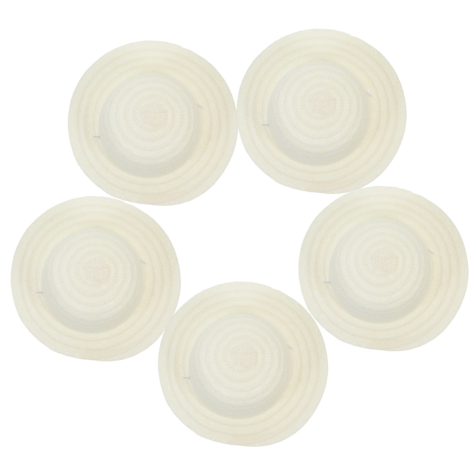 

5pcs Straw Hat DIY Painting Craft Hats for Kids Woven Decor Photo Mini Hat Diy Prop Prop Tiny Supplies Set