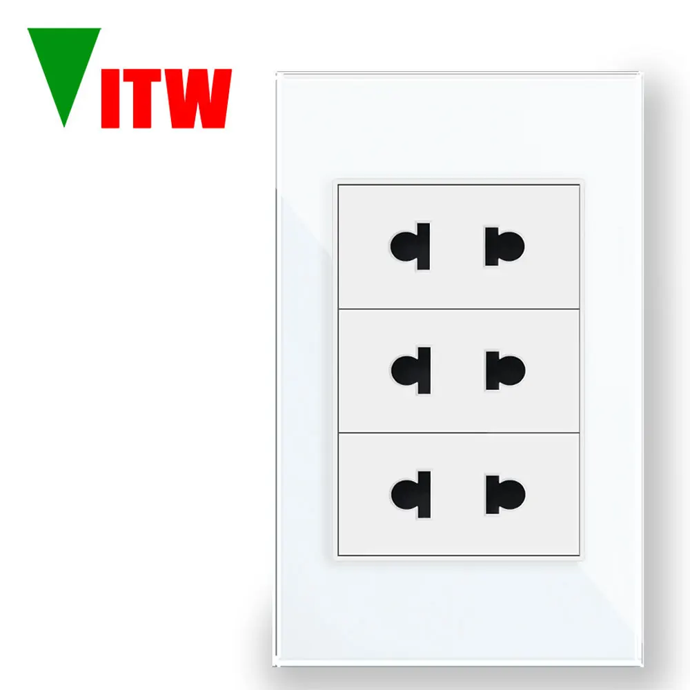 

Vitw 120*72 мм американский стандарт 15А настенная розетка из закаленного стекла AC110-250V японская универсальная встроенная розетка