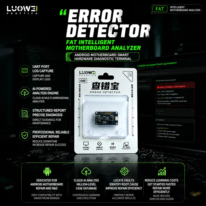 LUOWEI LW-FAT Error Detector Intelligent Motherboard Analyzer UART Log Capture Tool for AD Phone Repair Diagnostic Kit