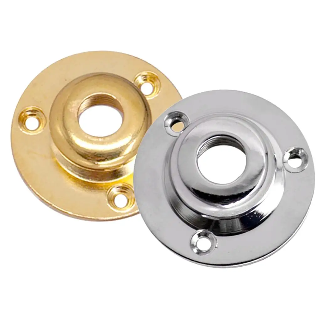 Replacement Guitar Jack Plate Metal Bass Top Cap Round Threaded Cover for Electric Guitar Parts and Headstock Accessories